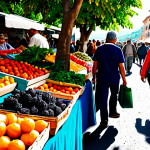 Colorful Antioxidant-Rich Market Scene**

"A vibrant outdoor market in Provence, France, overflowing with colorful fruits and vegetables. Focus on baskets overflowing with berries, vibrant oranges, and leafy greens.  People are browsing and smiling.  Warm, sunny lighting.  Safe for work, appropriate content, fully clothed shoppers, professional quality, perfect anatomy, natural proportions, family-friendly scene."

**