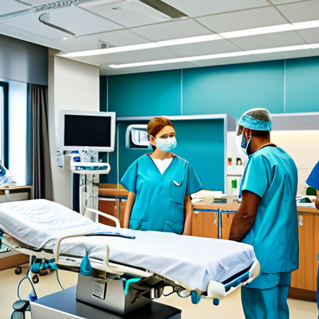 병원 치료와 평균수명 - Modern Hospital Scene**

"A bright, modern hospital intensive care unit. Doctors and nurses in profe...