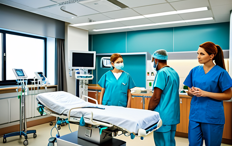 병원 치료와 평균수명 - Modern Hospital Scene**

"A bright, modern hospital intensive care unit. Doctors and nurses in profe...
