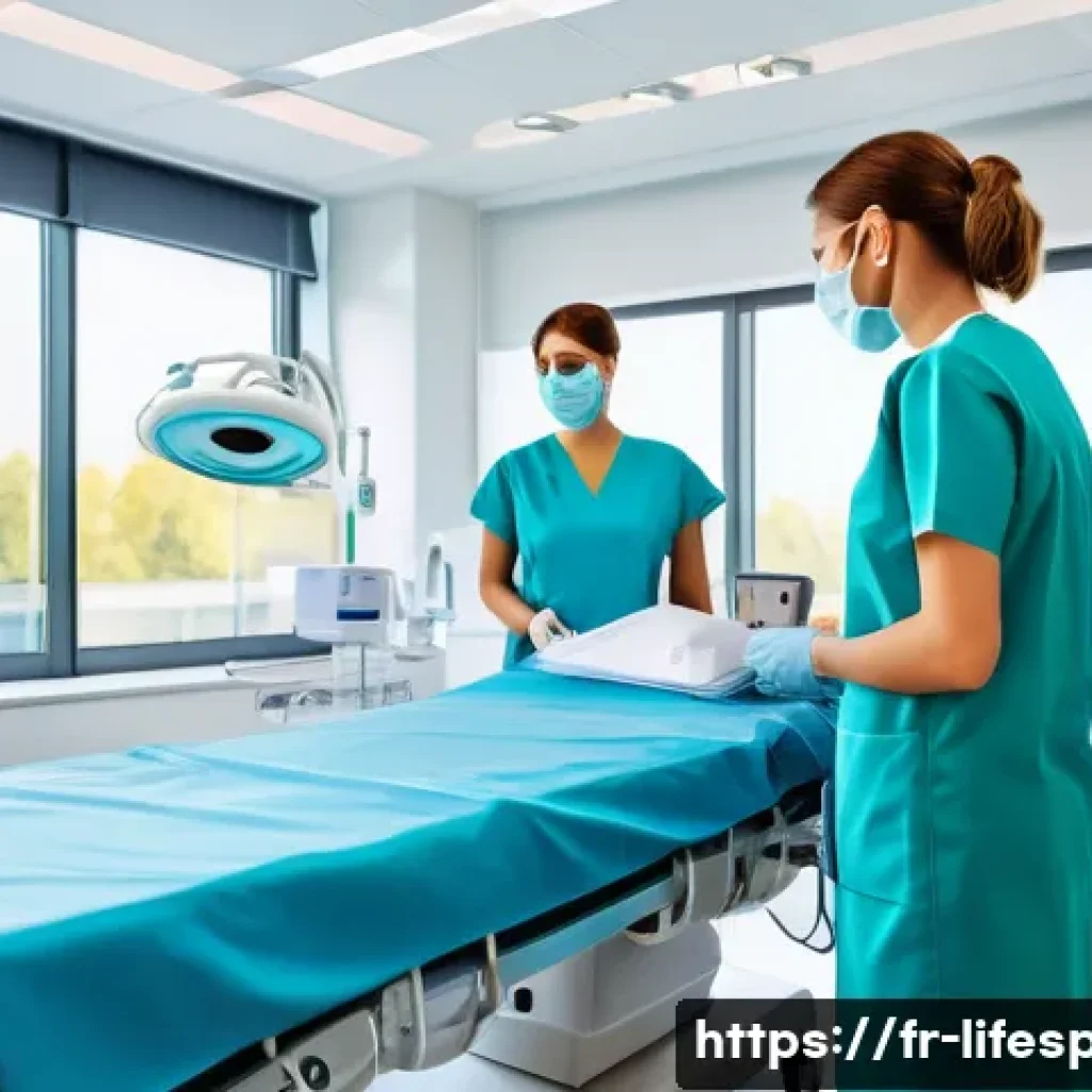 평균수명 통계 - A vibrant, detailed scene of a modern European hospital interior focused on advanced medical care: d...
