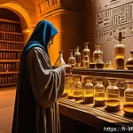 Home 18 불로장수와 전설 - A mystical ancient alchemist’s laboratory set in an Egyptian temple, filled with ornate papyrus scro...